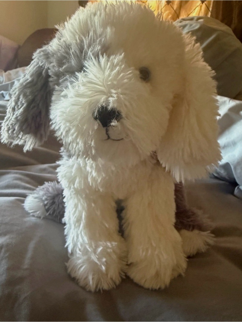 FAO Schwarz Plush White & Gray Dog Stuffed Toy for Pets